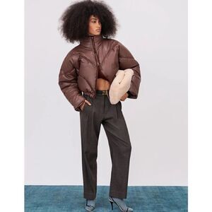 A.L.C Franklin Tailored Trouser Wool Pant in Charcoal Multi Size 10